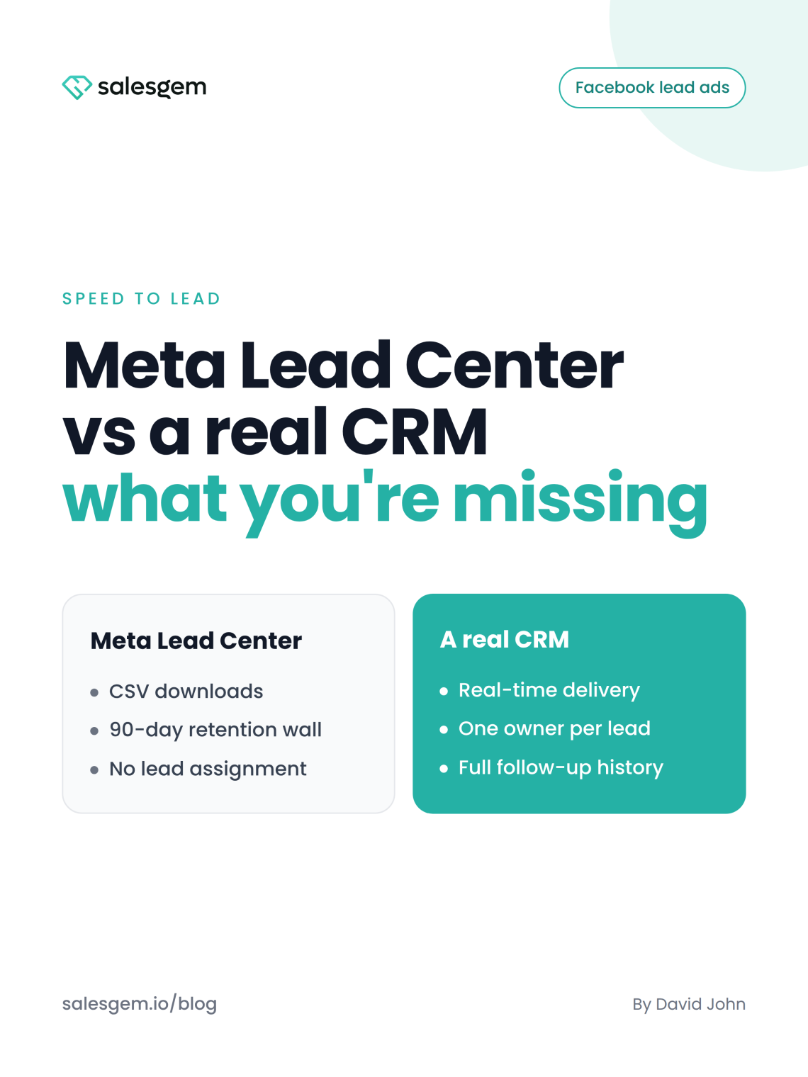 meta lead center vs crm