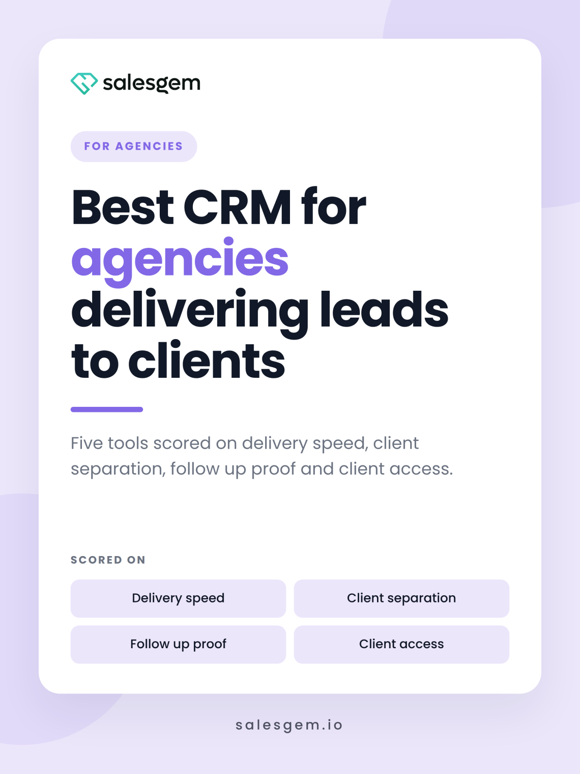 Best CRM for agencies delivering leads to clients