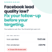 facebook lead quality