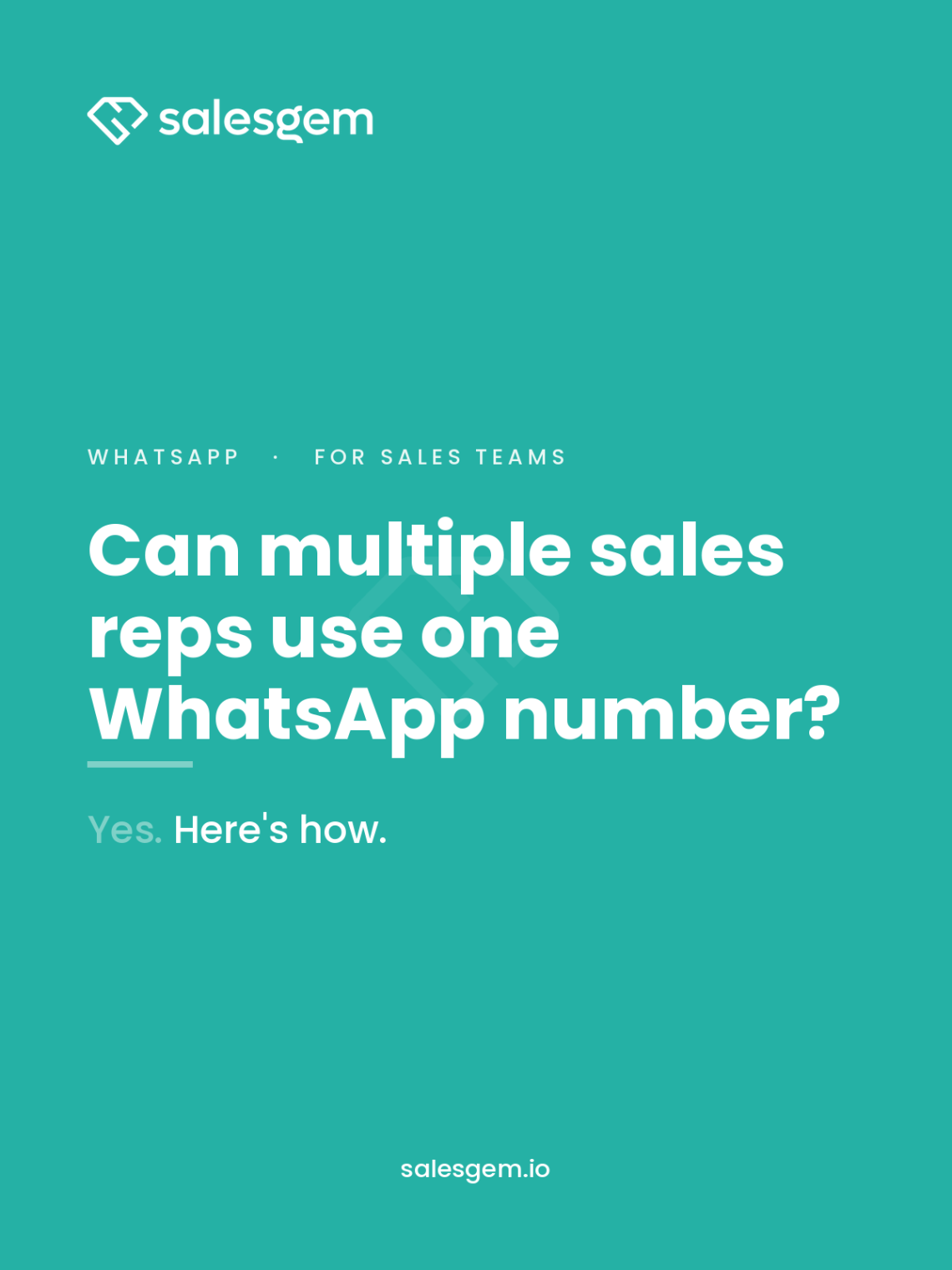 multiple sales reps one WhatsApp number
